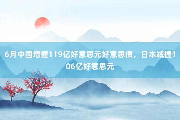 6月中国增握119亿好意思元好意思债，日本减握106亿好意思元
